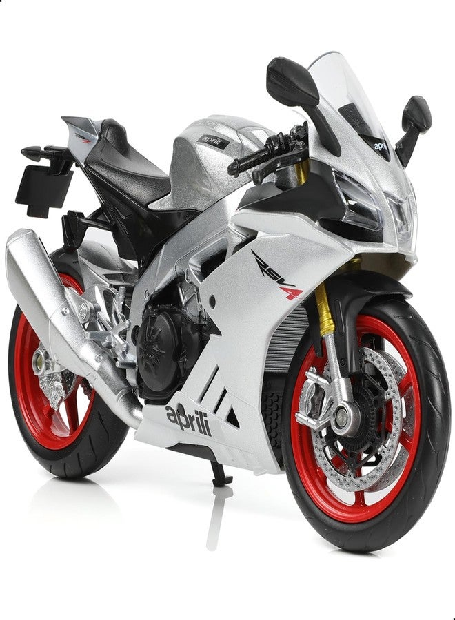 Risopen 1:12 Motorcycle Model for Aprilia RSVA RR1000 Metal Die-cast with Plastic Motorcycle Model No Assembly Required Mini Finished Moto Gift for Adult（Silver） - Image 1